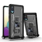PC + TPU Shockproof Protective Case with Corkscrew Holder For Samsung Galaxy A02(Transparent Black) - 1