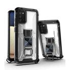 PC + TPU Shockproof Protective Case with Corkscrew Holder For Samsung Galaxy A02s(Transparent White) - 1
