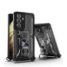 PC + TPU Shockproof Protective Case with Corkscrew Holder For Samsung Galaxy S21 Ultra 5G(Transparent Black) - 1