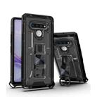 PC + TPU Shockproof Protective Case with Corkscrew Holder For LG Stylo 6(Transparent Black) - 1