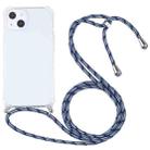 For iPhone 13 Four-corner Shockproof Transparent TPU Protective Case with Lanyard(Colorful Blue) - 1