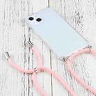 For iPhone 13 Four-corner Shockproof Transparent TPU Protective Case with Lanyard(Pink) - 2