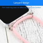 For iPhone 13 Four-corner Shockproof Transparent TPU Protective Case with Lanyard(Pink) - 5