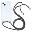 For iPhone 13 Four-corner Shockproof Transparent TPU Protective Case with Lanyard(Grey) - 1