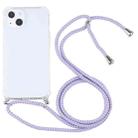 For iPhone 13 Four-corner Shockproof Transparent TPU Protective Case with Lanyard(Purple Blue) - 1