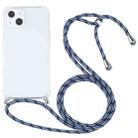 For iPhone 13 mini Four-corner Shockproof Transparent TPU Protective Case with Lanyard (Colorful Blue) - 1