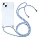 For iPhone 13 mini Four-corner Shockproof Transparent TPU Protective Case with Lanyard (Blue Grey) - 1
