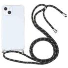 For iPhone 13 mini Four-corner Shockproof Transparent TPU Protective Case with Lanyard (Black Gold) - 1