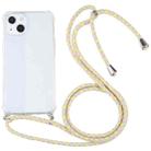 For iPhone 13 mini Four-corner Shockproof Transparent TPU Protective Case with Lanyard (Gold Yellow) - 1