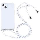 For iPhone 13 mini Four-corner Shockproof Transparent TPU Protective Case with Lanyard (White Thick Black) - 1