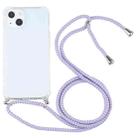 For iPhone 13 mini Four-corner Shockproof Transparent TPU Protective Case with Lanyard (Purple Blue) - 1