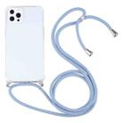 For iPhone 13 Pro Four-corner Shockproof Transparent TPU Protective Case with Lanyard (Blue Grey) - 1