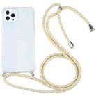 For iPhone 13 Pro Four-corner Shockproof Transparent TPU Protective Case with Lanyard (Gold Yellow) - 1