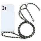 For iPhone 13 Pro Four-corner Shockproof Transparent TPU Protective Case with Lanyard (Black Green Gold) - 1