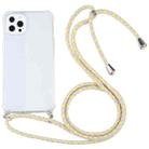 For iPhone 13 Pro Max Four-corner Shockproof Transparent TPU Protective Case with Lanyard (Gold Yellow) - 1