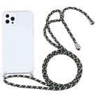 For iPhone 13 Pro Max Four-corner Shockproof Transparent TPU Protective Case with Lanyard (Black Green Gold) - 1