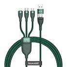 Baseus Flash Series 100W USB-A + USB-C / Type-C to USB-C / Type-C + 8 Pin + Micro USB Two-for-three Data Cable(Dark Green) - 1