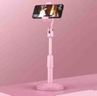 Desktop Stand Mobile Phone Tablet Live Broadcast Stand Telescopic Disc Stand(Pink) - 1