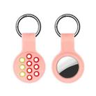 Dual-color Shockproof Silicone Protective Cover Case with Keychain Hook Loop For AirTag(Pink Green Red) - 1