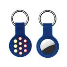Dual-color Shockproof Silicone Protective Cover Case with Keychain Hook Loop For AirTag(Blue Yellow Red) - 1