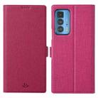 ViLi K Series Shockproof TPU + PU Leather Magnetic Buckle Horizontal Flip Case with Card Slots & Wallet & Holder For Motorola Moto Edge 20 Pro(Rose Red) - 1