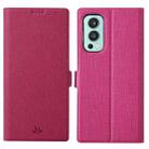 ViLi K Series Shockproof TPU + PU Leather Magnetic Buckle Horizontal Flip Case with Card Slots & Wallet & Holder For OnePlus Nord 2 5G(Rose Red) - 1