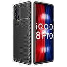 For vivo iQOO 8 Pro Carbon Fiber Texture Shockproof TPU Case(Black) - 1
