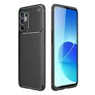 For OPPO Reno6 4G (Indonesia) Carbon Fiber Texture Shockproof TPU Case(Black) - 1