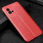 For vivo iQOO 8 Litchi Texture TPU Shockproof Case(Red) - 2