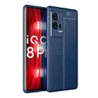 For vivo iQOO 8 Pro Litchi Texture TPU Shockproof Case(Navy Blue) - 1