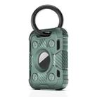 Tank Armor Anti-scratch Shockproof Carbon Fiber TPU Protective Cover Case with Keychain Ring Loop For AirTag(Grey) - 1
