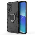 For OPPO Reno6 4G PC + TPU Shockproof Protective Case with Magnetic Ring Holder(Black) - 1