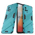 For vivo iQOO 8 Punk Armor 2 in 1 PC + TPU Shockproof Case with Invisible Holder(Blue) - 1