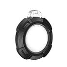 2 in 1 Rugged Anti-scratch Shockproof Carbon Fiber PC Protective Cover Case with Keychain Hook Loop For AirTag(Black) - 1