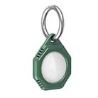 Octagonal Style Anti-scratch Shockproof Carbon Fiber TPU Case with Keychain Ring Loop For AirTag(Green) - 1