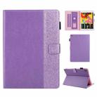 Glitter Powder Stitching Hot-pressed Changing PU Leather Case with Holder & Card Slots & Sleep / Wake-up Function For iPad 10.2 2021 / 2020 / 2019 / Pro 10.5(Purple) - 1