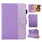 Glitter Powder Stitching Hot-pressed Changing PU Leather Case with Holder & Card Slots & Sleep / Wake-up Function For iPad mini 5/4/3/2/1(Purple) - 1