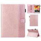 Glitter Powder Stitching Hot-pressed Changing PU Leather Case with Holder & Card Slots For 10 incn Universal Tablet(Pink) - 1