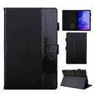 Glitter Powder Stitching Hot-pressed Changing PU Leather Case with Holder & Card Slots & Sleep / Wake-up Function For Samsung Galaxy Tab A7 10.4 2020 T500(Black) - 1