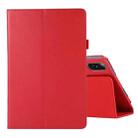 For Honor Tablet V7 Pro Litchi Texture Solid Color Horizontal Flip Leather Case with Holder & Pen Slot(Red) - 1