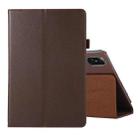 For Honor Tablet V7 Pro Litchi Texture Solid Color Horizontal Flip Leather Case with Holder & Pen Slot(Brown) - 1