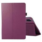 For Honor Tablet V7 Pro Litchi Texture Solid Color Horizontal Flip Leather Case with Holder & Pen Slot(Purple) - 1