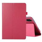 For Honor Tablet V7 Pro Litchi Texture Solid Color Horizontal Flip Leather Case with Holder & Pen Slot(Rose Red) - 1