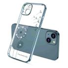 For iPhone 13 mini Electroplating Diamond Dandelion Pattern TPU Shockproof Protective Case (Navy Blue) - 1