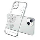 For iPhone 13 mini Electroplating Diamond Dandelion Pattern TPU Shockproof Protective Case (Silver) - 1