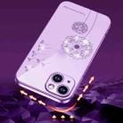 For iPhone 13 mini Electroplating Diamond Dandelion Pattern TPU Shockproof Protective Case (Silver) - 5
