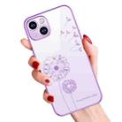 For iPhone 13 Electroplating Diamond Dandelion Pattern TPU Shockproof Protective Case(Green) - 3