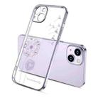 For iPhone 13 Electroplating Diamond Dandelion Pattern TPU Shockproof Protective Case(Purple) - 1