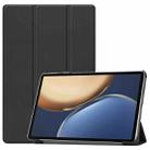 For Honor Tablet V7 Pro Custer Texture Horizontal Flip Leather Case with Three-folding Holder & Sleep / Wake-up Function(Black) - 1