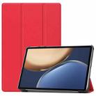 For Honor Tablet V7 Pro Custer Texture Horizontal Flip Leather Case with Three-folding Holder & Sleep / Wake-up Function(Red) - 1